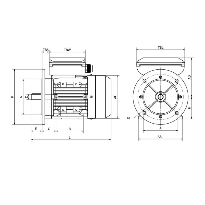Moteur Monophasé 0.12kW 3000tr/min 230V B35 - MMP56G2 (23310313) Moteur Monophasé 0.12kW 3000tr/min 230V B35 - MMP56G2 (23310313)