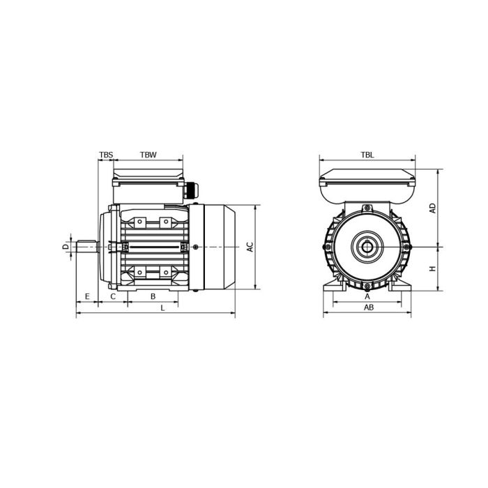 Moteur Monophasé 0.18kW 3000tr/min 230V B3 - MMP63K2 (23360410) Moteur Monophasé 0.18kW 3000tr/min 230V B3 - MMP63K2 (23360410)